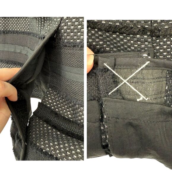 Talbots Tweed Pencil Skirt Size 10 Black Fringe Textured Lined Career Office NWT - Picture 14 of 15